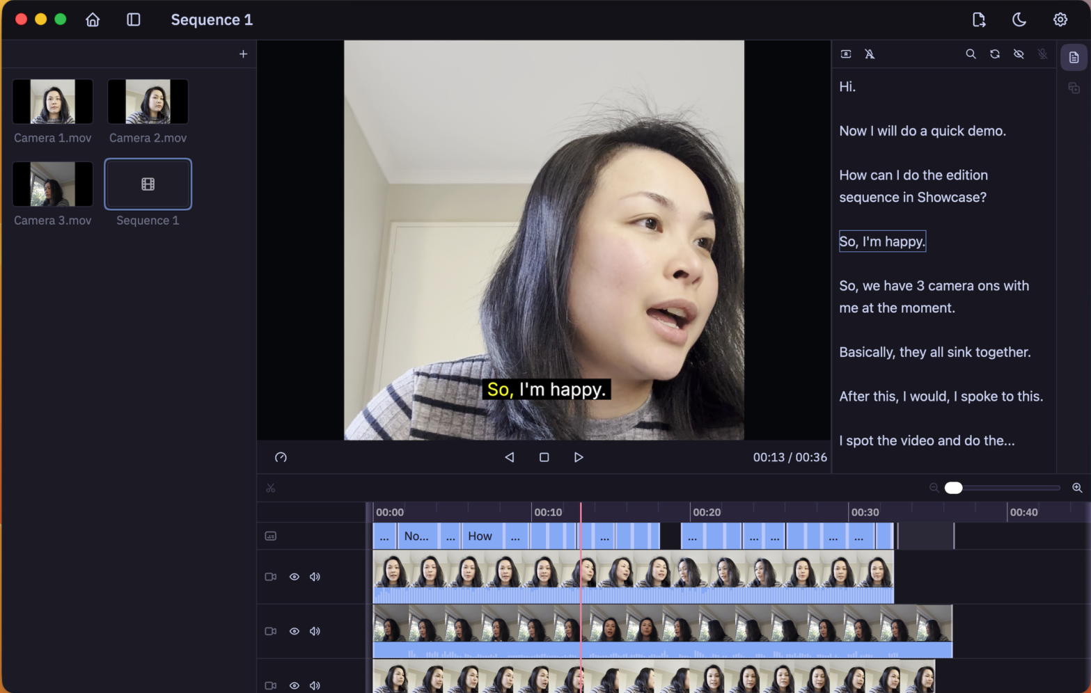 120 Showcase multi-camera sequence editor