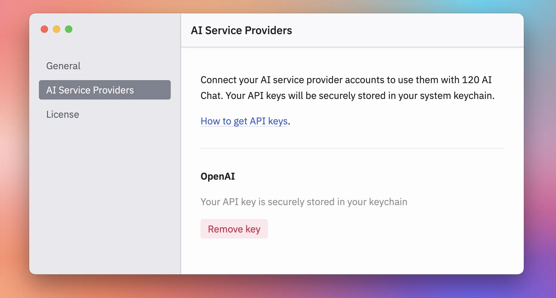 OpepAI API Key saved