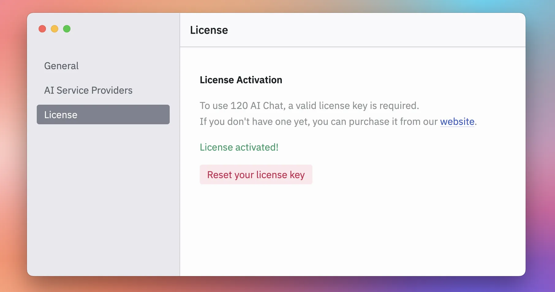 License activated